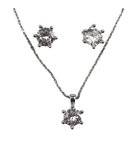 Set Argint 925 Floare Mare (cercei, lantisor, pandantiv), 4.01 g
