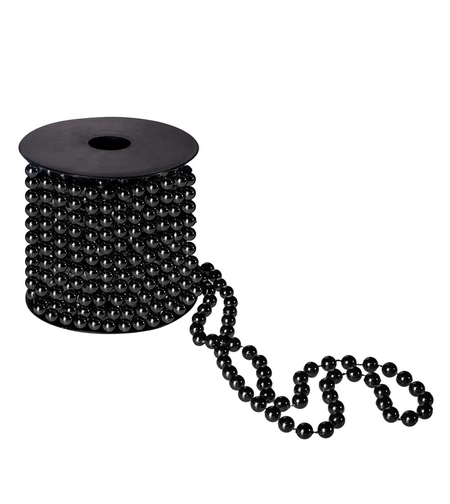 Ghirlanda de margele pentru bradul de Craciun, 10 metri, neagra
