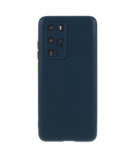 Husa protectie compatibila cu Huawei P40 Pro Liquid Silicone Case Albastru inchis