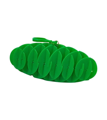 Jucarie Worm Fidget de Decompresie, Flippy, Anti Stres, Dimensiune Compacta 6 cm, Dimensiune Extinsa 15.5 cm, Verde