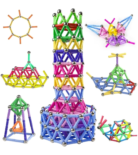 Set 308 Piese Betisoare Magnetice, Flippy, din Plastic/Magnet, +3 Ani, Multicolor