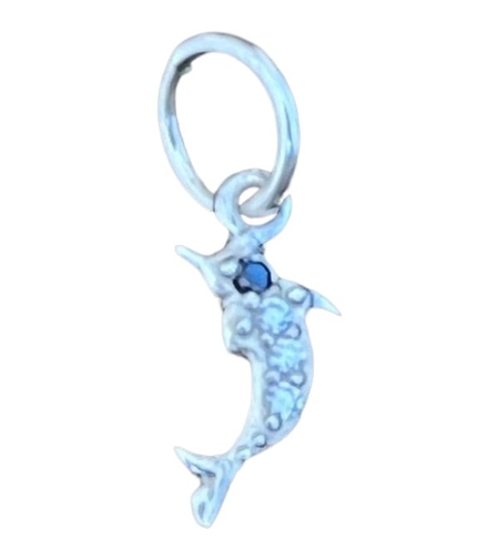 Pandantiv din Argint 925 Jolie Silver, Model Delfin cu Zirconii, 17 x 5 mm, 0.5 g