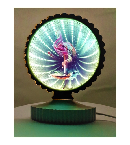 Decoratiune Luminoasa, Flippy, cu Cablu USB, Model Flamingo, Alb Rece, 17 cm