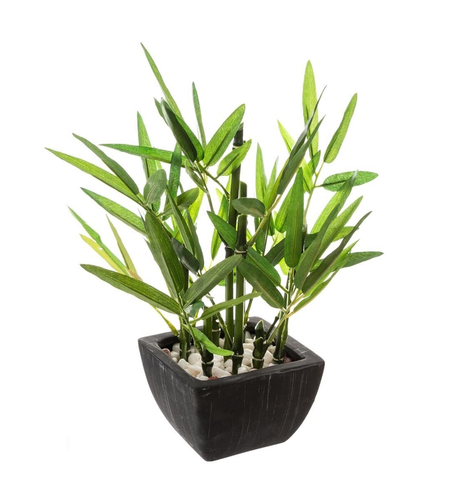 Planta artificiala Atmosphera bambus cu ghiveci ceramic, 26 cm, verde
