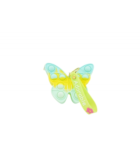 Jucarie antistres din silicon, Flippy, Pop It Now and Flip It, Portofel fluturas, Bleu/Galben