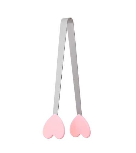 Cleste Creativ pentru Mancare, Flippy, Model Inimioare din Silicon, 14.5x3 cm, Rezistent la Temperaturi Inalte si Coroziune, Roz