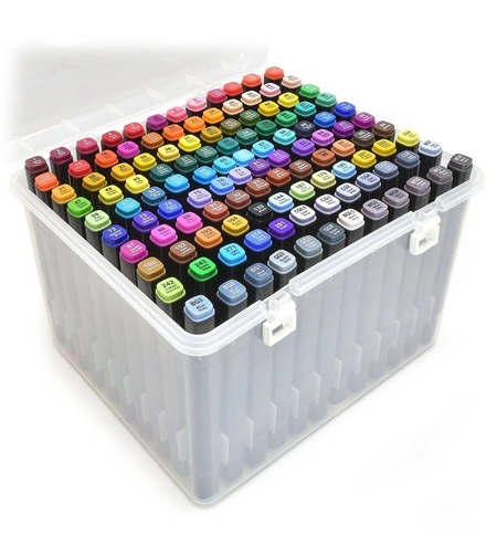 Set 168 Markere, Flippy, cu Alcool Touch Room, Cutie Plastic Inclusa, 2 Varfuri, Multicolor