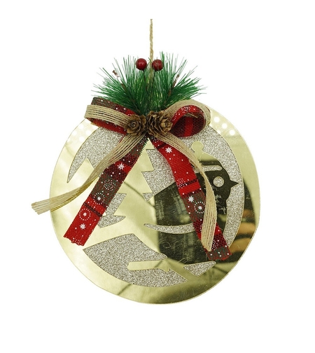 Ornament brad, Flippy, Pasare, Auriu, Lucios, 17*17CM, Acril, Interior/ Exterior