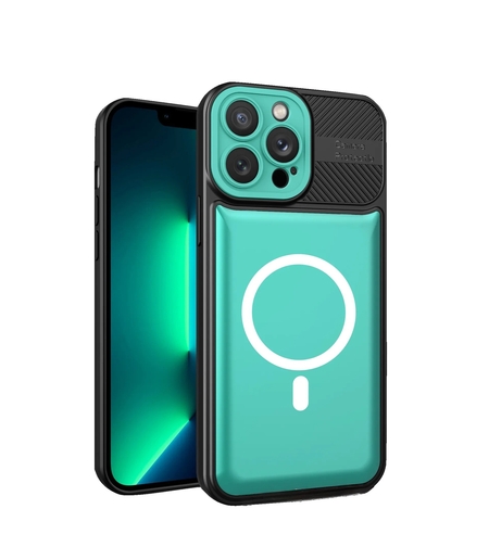 Husa pentru Apple iPhone 14 Pro Max MagSafe, Urban Armor, Vafy, Verde deschis, suport magnetic