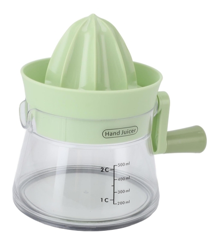 Storcator de Citrice Manual, Flippy, Rezistente, Usor de Folosit si Depozitat, Durabil, Calitativ, 16.5x13cm, Transparent/ Verde