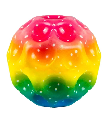 Minge Saltareata Hiperelastica, Flippy, Space Moon Ball foarte Elastica, Antistress pentru Copii, Diametru 66 mm, Multicolor Galben