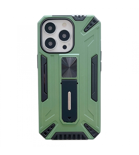 Husa de protectie Vafy pentru Apple iPhone 13 Pro, Defender Sergeant Brave cu suport, Verde