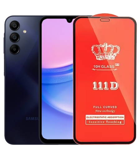 Folie Sticla Securizata pentru Samsung Galaxy A15/A15 5G, Vafy, Compatibila cu Samsung Galaxy A15/A15 5G, Full Cover 111D, HD, Margini Negre, Transparenta