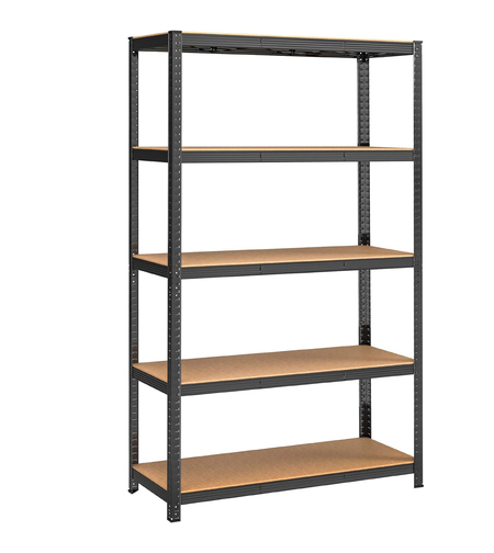 SONGMICS Raft de depozitare metalic, cu rafturi din PAL, 5 polite, max. 875 kg, 200x120x60cm, negru