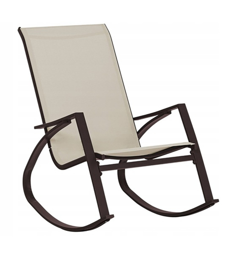 Scaun balansoar de gradina din metal si textil, 60x104x95 cm, capacitate 120 kg, crem