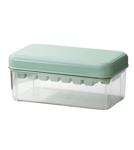 Set Cutie pentru Gheata, Flippy, Uz Casnic, 1 Tavita pentru Cuburi, Capac Etans, Lopata, 23.5x13.3x10 cm, Verde