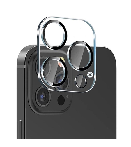 Folie Sticla pentru Camera, compatibila cu Apple iPhone 15 Pro / 15 Pro Max, Full Glue Negru