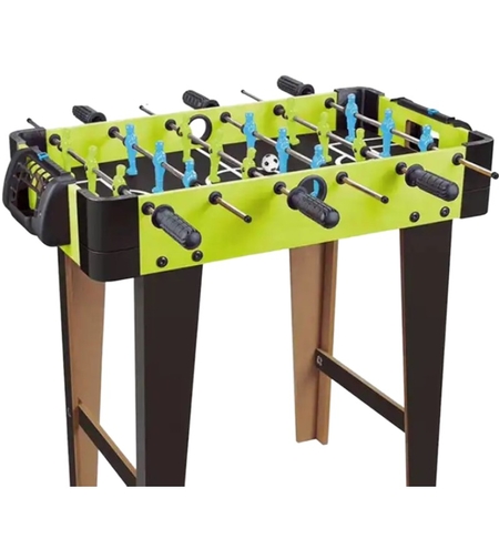 Masa de fotbal cu teren si 18 jucatori Flippy, 6 manere, cu Tablou Scor, din Metal si ABS, 70 x 59 x 64 cm, Design Multicolor, pentru copii/adulti, verde