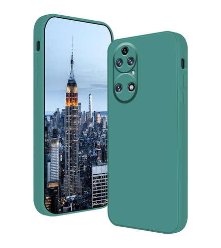 Husa de Protectie, Vafy, pentru Huawei P60 Pro, Liquid Silicone, cu Microfibra pe Interior, Protectie Antisoc, Compatibil Incarcare Wireless, Verde