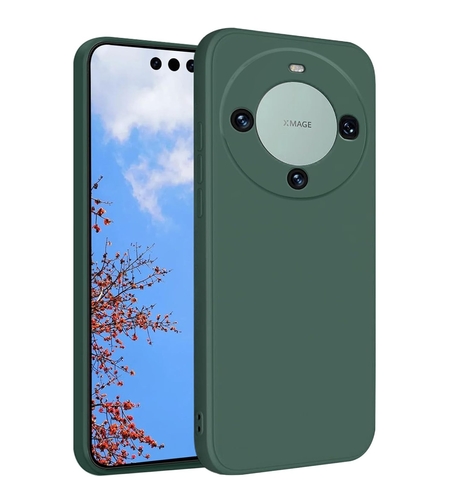 Husa de Protectie, Vafy, pentru Huawei Mate 60 Pro, Liquid Silicone, cu Microfibra pe Interior, Protectie Antisoc, Compatibil Incarcare Wireless, Verde