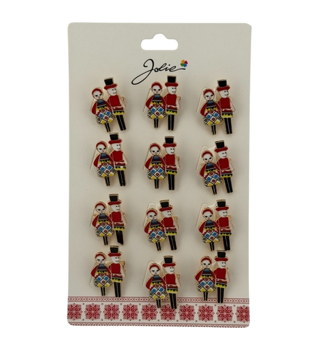 Set 12 Brose Martisor Primavara, Jolie, Model Cuplu Traditional, Multicolor