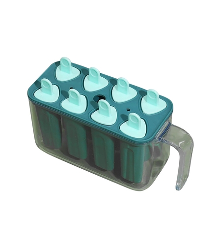 Forme de inghetata, Vafy, 8 Forme din Silicon, Forma pentru Inghetata din si Sucuri Ghetate, 13 x 10 x 6.5 cm, Albastru