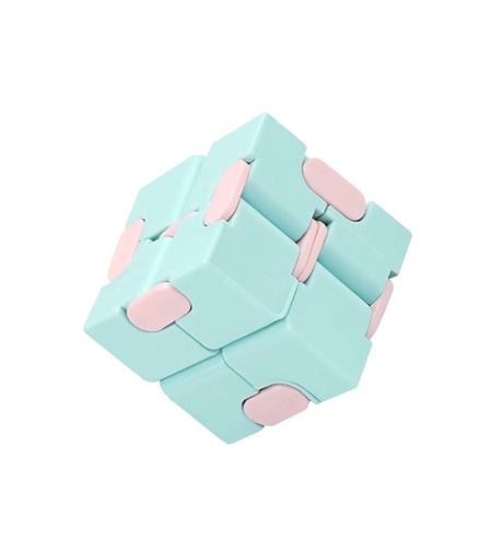 Cub antistres, Fidget Toy, Infinity Magic Cube, Albastru/Roz, 4x4x4 cm