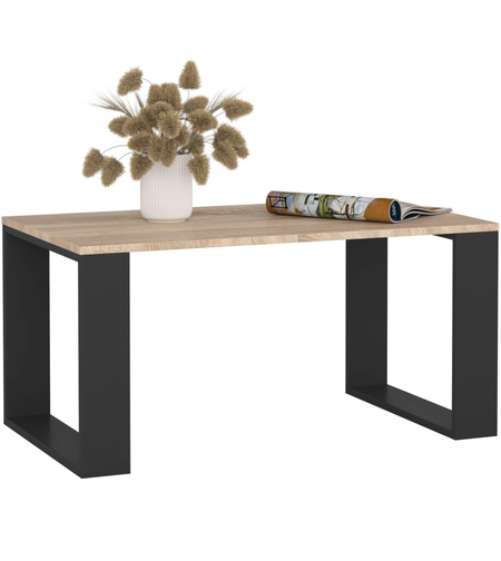 Masuta cafea NOX cu raft inferior, PAL laminat, 92x53x45 cm, stejar sonoma si negru