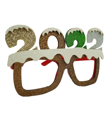 Ochelari petrecere de Revelion, 2022, Maro, din Plastic si Poliester, Flippy
