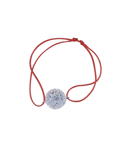 Bratara cu Nod Dublu din Argint 925, Copac in Cerc cu Zirconii, 1.53 g