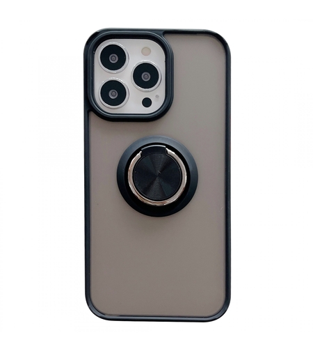Husa de protectie Vafy compatibila cu Apple iPhone 13,Defender cu prindere inel,Negru