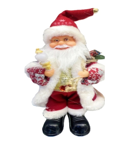 Decoratiune Mos Craciun, Flippy, Animat, care Canta si Danseaza, Imbracat Festiv, 30 x 10 x 12 cm, Rosu