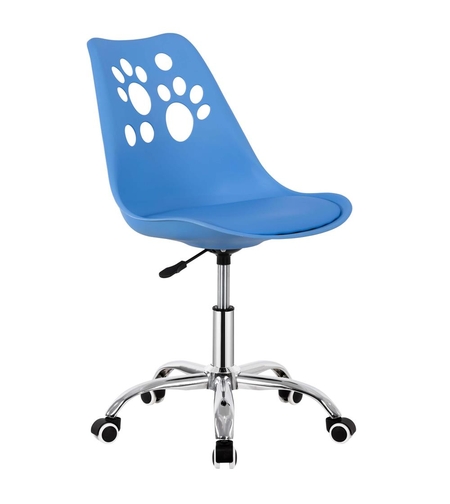 Scaun birou ergonomic, cu sezut din spuma, reglabil pe inaltime, maxim 120 kg, 90x49x48 cm, albastru
