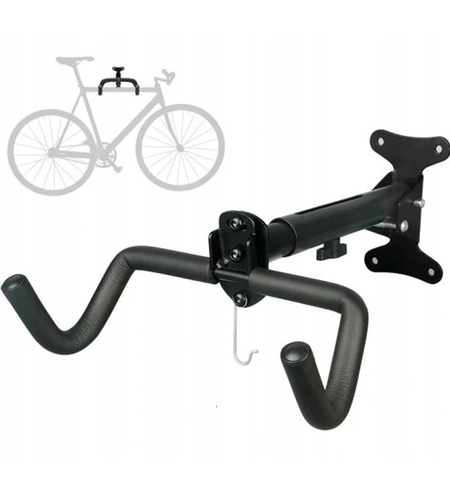Suport bicicleta pliabil pentru perete, cu unghi reglabil, metal, 36x26x15 cm