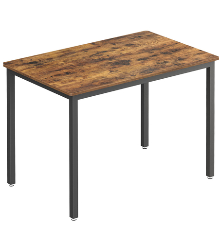 VASAGLE Masa de bucatarie pentru 4 persoane, cadru metalic, stil industrial, 110x70x77 cm, maro rustic