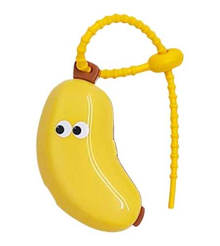 Capac Protector pentru Periuta de Dinti, Vafy, cu Recipient Pasta de Dinti, Portabil, cu Agatatoare, din Plastic 8.7 x 3 cm, Galben/Maro
