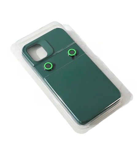 Husa Apple iPhone 14, Vafy, din Silicon Lichid, Interior din Microfibra, Lentile Fosforescente de Protectie Camera, Anti Amprenta, Rezistenta la Socuri, Verde