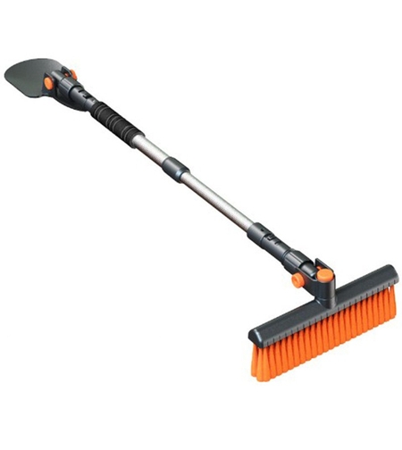 Racleta Auto pentru Zapada cu Doua Capete, Flippy, Dezapezire Masina, cu Maner Lung, Ergonomica, Detasabila, pentru Geamuri si Caroserie, Usor de Utilizat, 48 cm- 78 cm, Gri inchis