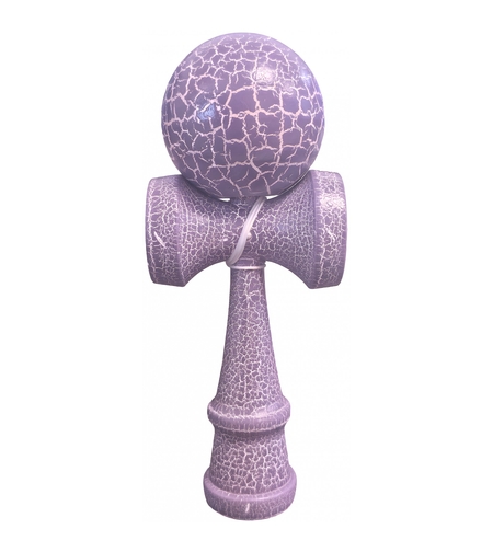 Kendama X Originala, Profesionala, Flippy, Kendama Cracked, din Lemn – 18 cm, Lila/Alb