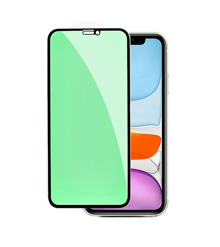 Folie de Sticla Securizata pentru Apple iPhone 15, Flippy, Lumina Verde Anti-Blue Ray, Auto-Aplicare, Protectie Completa 9D, Verde