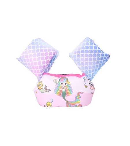 Vesta de salvare pentru copii cu aripioare de inot, Flippy, Roz, Model sirena