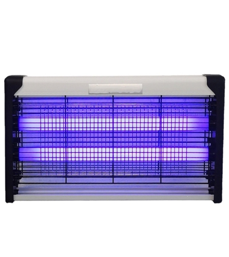Lampa Electrica Anti Insecte, Flippy, Lumina Neon, 2 tuburi cu putere de 30W, Suspensie Perete, Carcasa din Plastic Metalica, 49 x 25 x 6 cm, Alb Negru