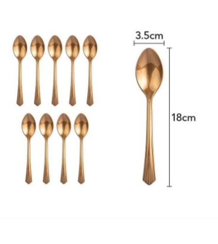 Set 10 Linguri de unica folosinta 15 x 3.3 cm, bronz