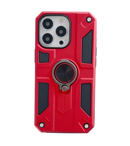 Husa protectie Vafy compatibila cu Apple iPhone 13 Pro Defender Model 5 cu suport prindere inel,Rosu