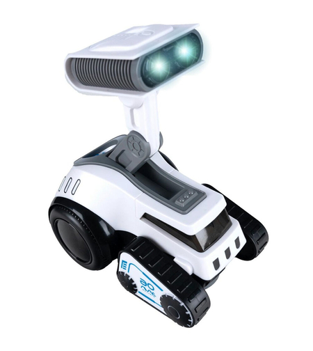 Robot rover interactiv pentru copii cu muzica, lumini, dans si invatare engleza, 19x16x11 cm, alb