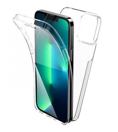 Husa de protectie Vafy 360 grade, PC+TPU+Folie policarbonat, pentru Apple iPhone 13 Mini , Transparent