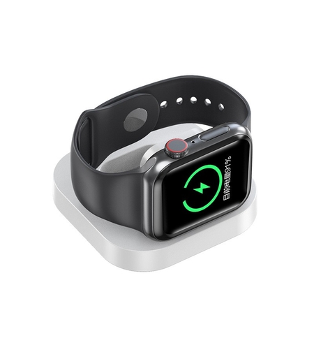 Incarcator Wireless pentru Smart iWatch, Vafy, Compatibil cu Apple iWatch 1/9, Magnetic Charger, Interfata TYPE-C, 3W, 7.5 x 7.5 x 1.2 cm, Pliabil, Alb