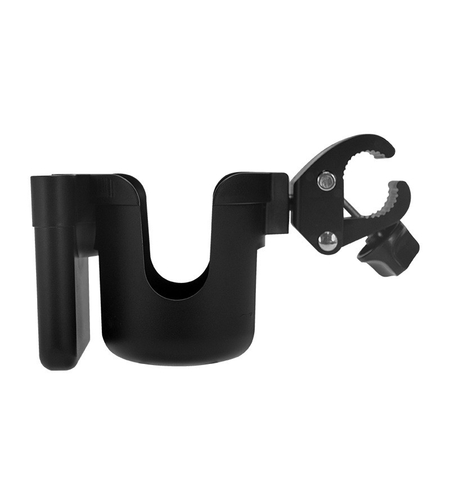 Suport pentru Pahar si Telefon, Flippy, Suport Universal pentru Sticle cu Fixare de bara, Compatibil cu Bicicleta, Carucior pentru Bebelusi, 20 x 10 x 9.5 cm, Negru