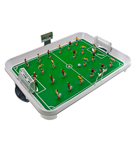 Joc fotbal de masa cu jucatori pe arc, set complet cu 22 figurine si tabla de scor, 50x37x13 cm