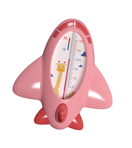 Termometru pentru Baie, Flippy, Plutitor, Rezistent la apa, Multifunctional, Model Avion, 11x10x4 cm, Roz